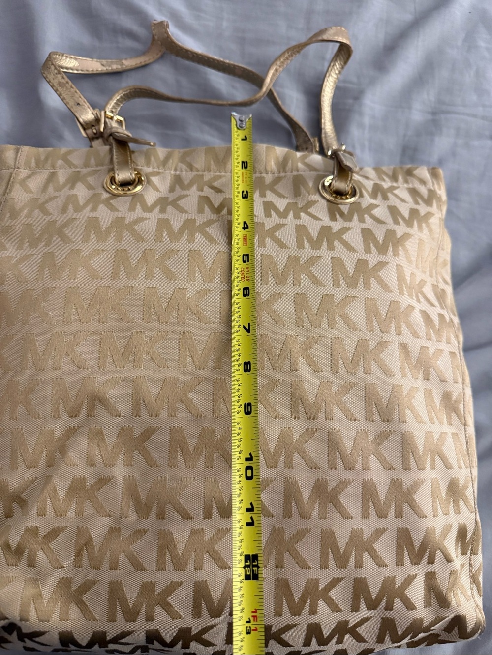 Michael Kors Metallic Gold MK Monogram Tote - Picture 5 of 7